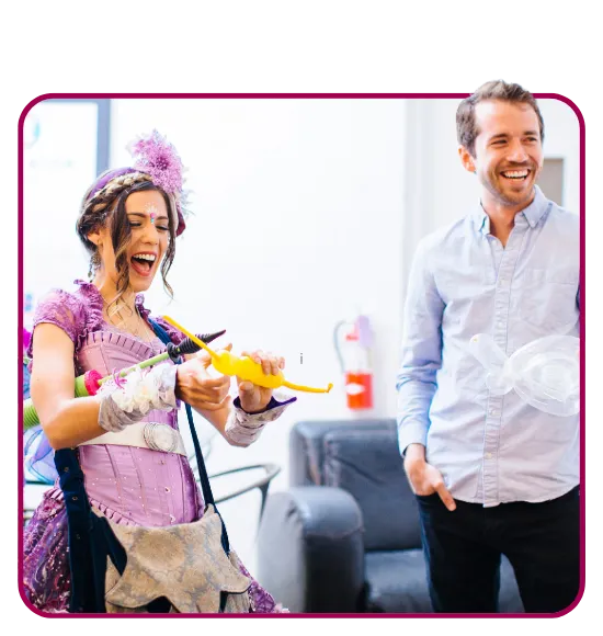 A company event with children's entertainment